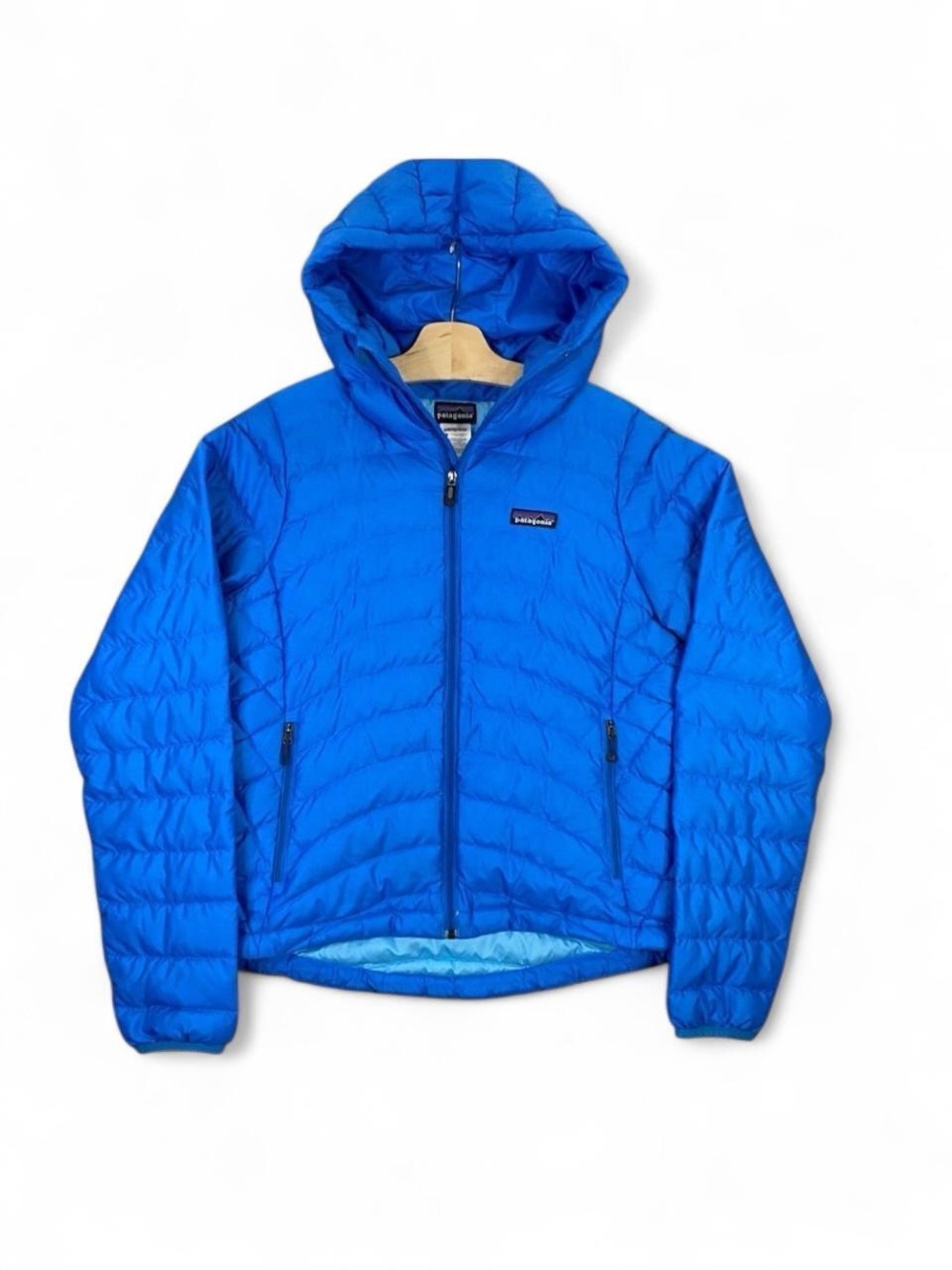 Patagonia Electric Blue Hooded Down Jacket